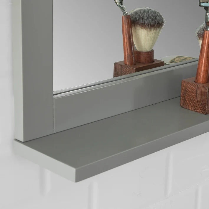Specchio Bagno Specchio Da Parete Mensola Bagno Bianco A Muro Grigio Scuro FRG129-SG
