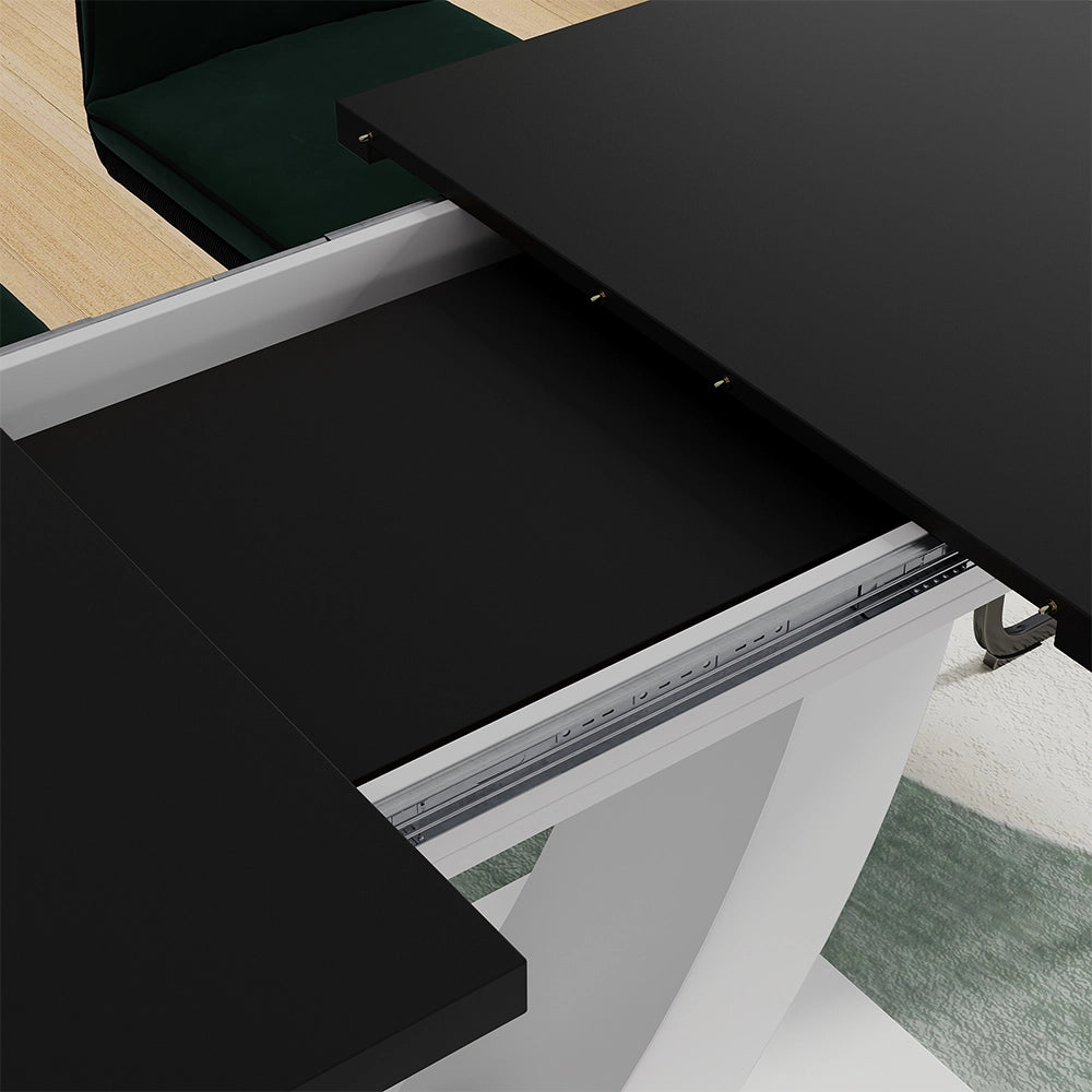 Vicco tavolo da pranzo allungabile Nero/bianco 120 x 80 cm Estensibile