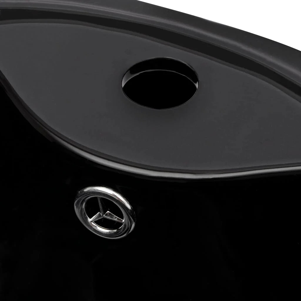 Lavabo in ceramica da 86 cm con foro troppopieno/rubinetto per bagno nero 02_0002518