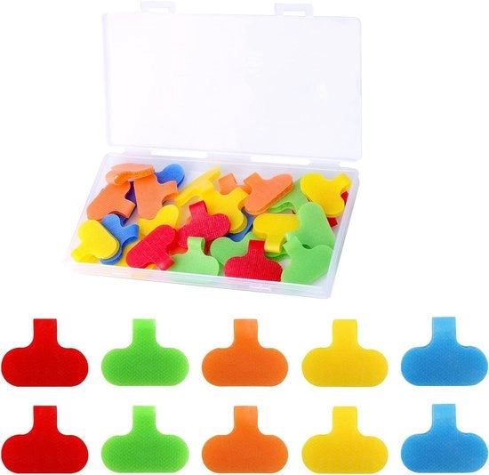 Set di 30 Etichette per Cavo per Gestione e Identificazione dei Cavi in 5 Colori
