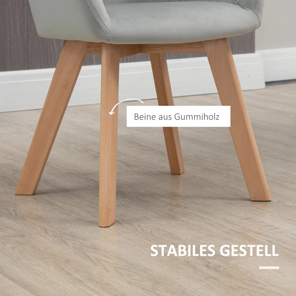 SEDIA da pranzo Set da 2 pezzi con braccioli e schienale 54x57x80 cm Grigio