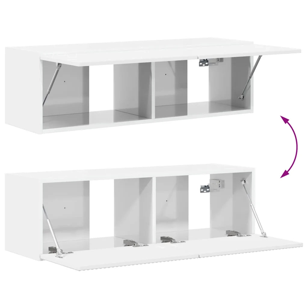 Mobile TV da parete Bianco Lucido 98 x 31 x 29,5 cm 892237