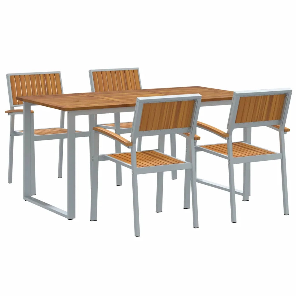 Set da Pranzo per Giardino 5 pcs Grigio 3284353