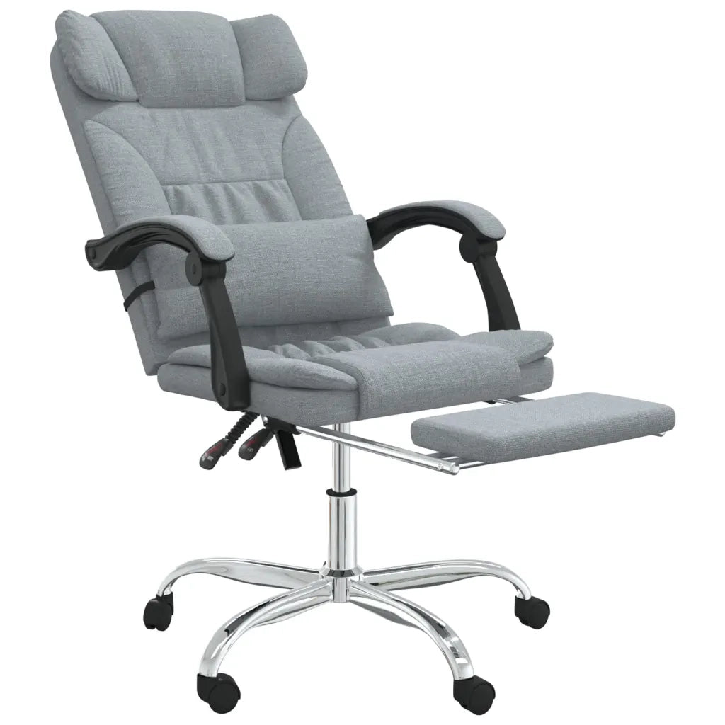Sedia da Ufficio Massaggio Reclinabile Grigio chiaro in Tessuto cod mxl 9848