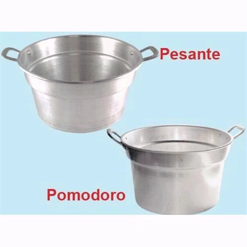 Pentola Caldaia In Alluminio Pesante 2 Manici Ø 40 Cm. - Spess. 1,5 - Lt. 21