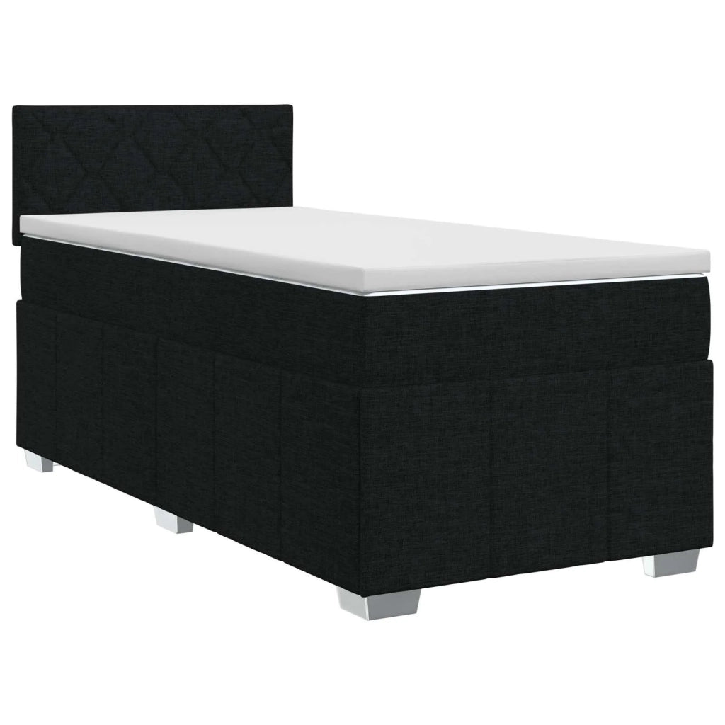 Letto box spring con materasso Nero 90 x 190 cm Tessuto 3451110