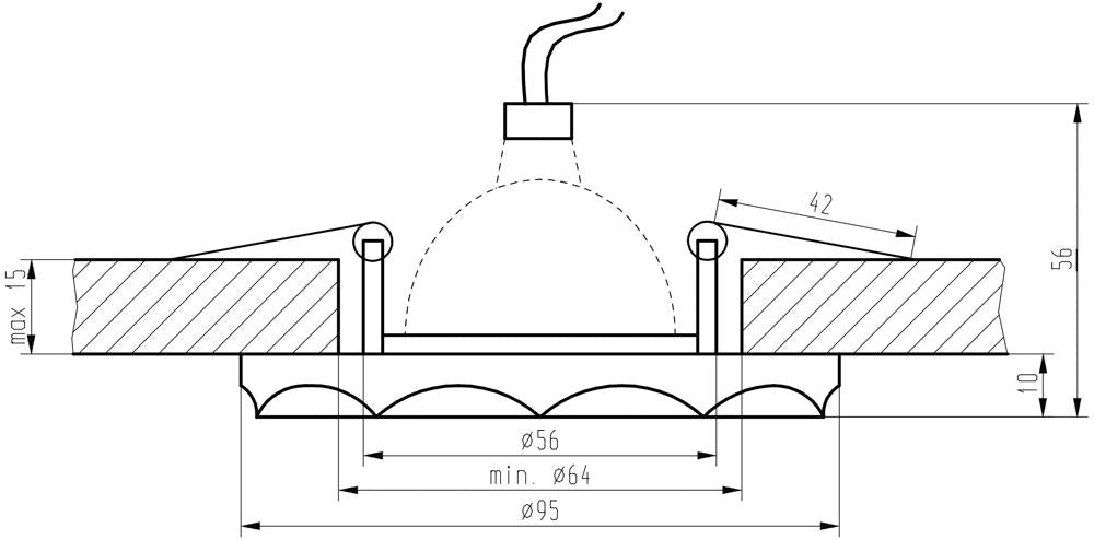 Faretto incasso SS-12 1xMR16 cromo vetro Candellux