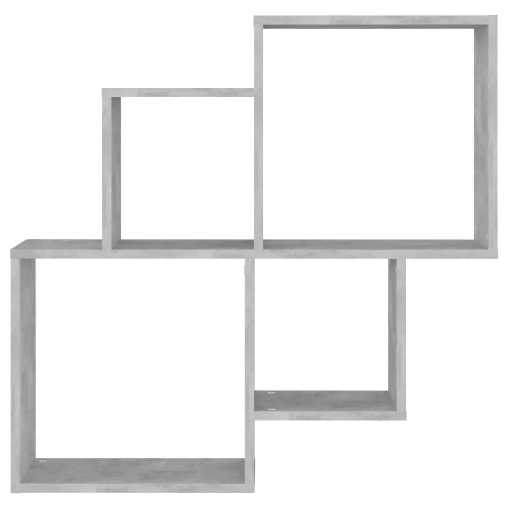 Mensola Muro | Mensola a parete Cubo Grigio Cemento 80x15x78,5cm Legno Multistrato