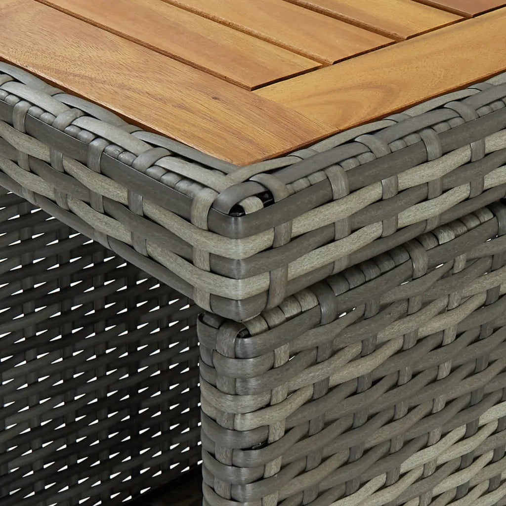 Set da Bar da Giardino 5 pz con Cuscini in Polyrattan Grigio 3064917