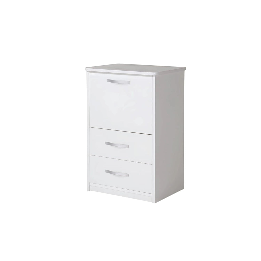 MOHOME Asse Stiro Mobile A Scomparsa Legno Nobilitato Vari Colori Multiuso Salvaspazio 3 Cassetti Dimensioni 89 x 44 x 57 cm Rotelle Trasportabili Colore Mollettone Assortito Colore: Bianco