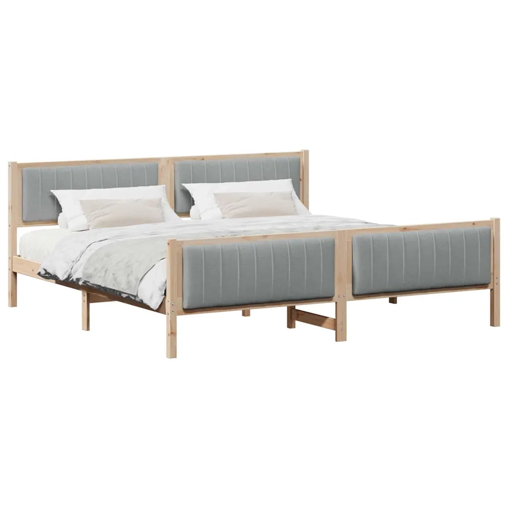 Struttura del letto-Giroletto Marrone e grigio chiaro 200 x 200 cm 981054