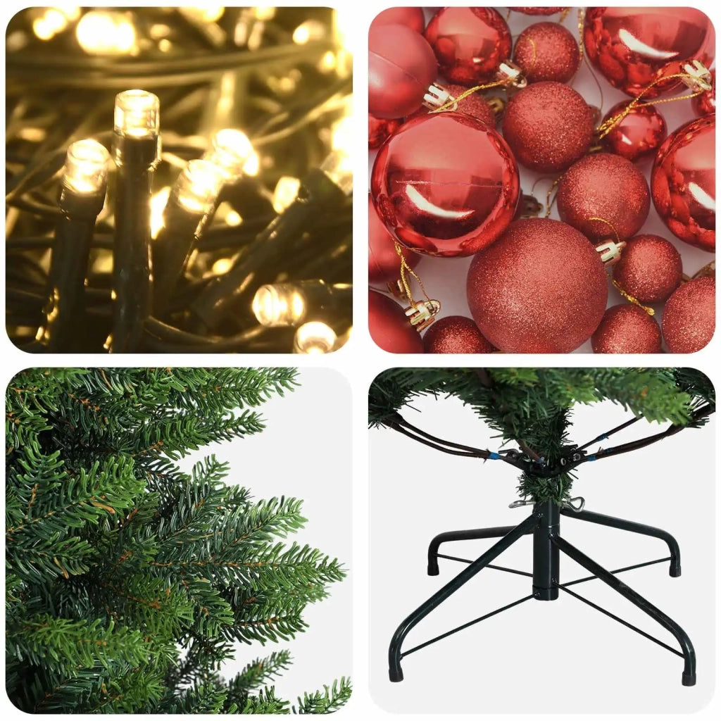 Albero di Natale Artificiale con Palline 120 cm 150 LED 3465873
