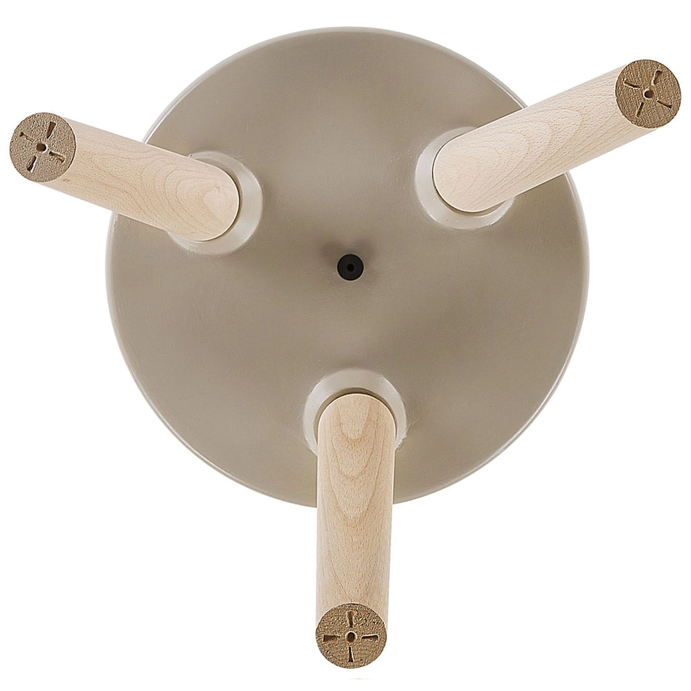 Supporto per piante in ceramica beige rotondo 30 x 30 cm gambe in legno massello moderno scandinavo alto vaso per piante