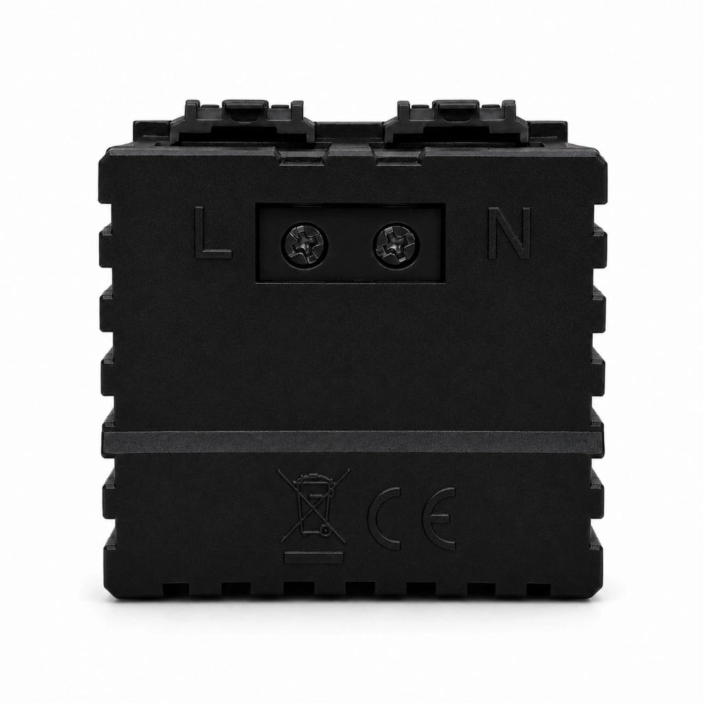 Serie Civile A2ZWORLD MBL Nero Compatibile Con Bticino Living International (Presa USB C PD + USB A QC 2 Moduli)