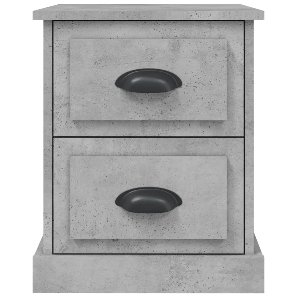 Comodini 2 pz Grigio Cemento 39x39x47,5 cm in Legno Multistrato