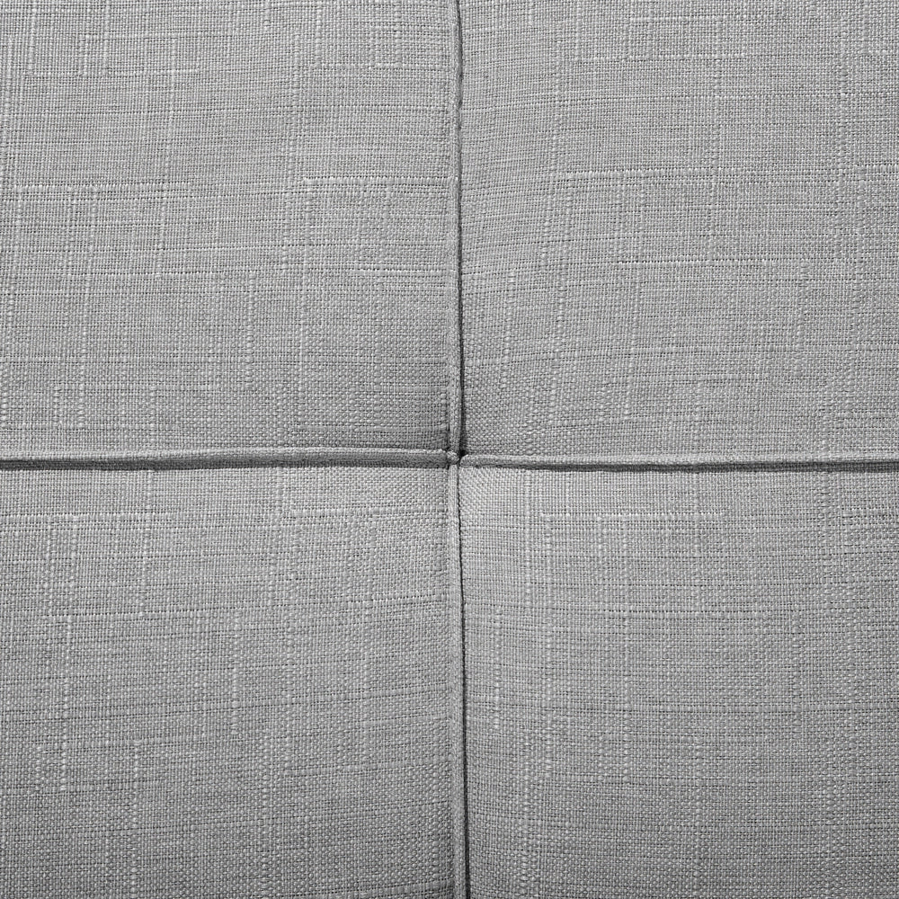 Divano letto grigio 3 posti trapuntato tappezzeria Click Clack Split indietro gambe in metallo