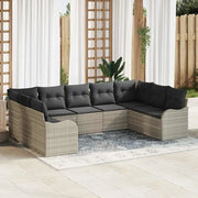 Set Divano da Giardino 9 pcs Grigio chiaro polyrattan 3354531