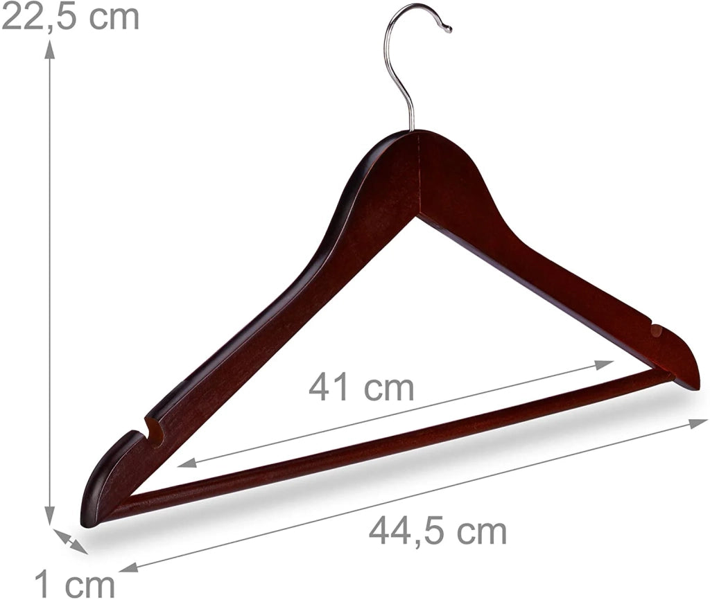 Set di 10 grucce in legno con traversa marrone 13_0000730_3