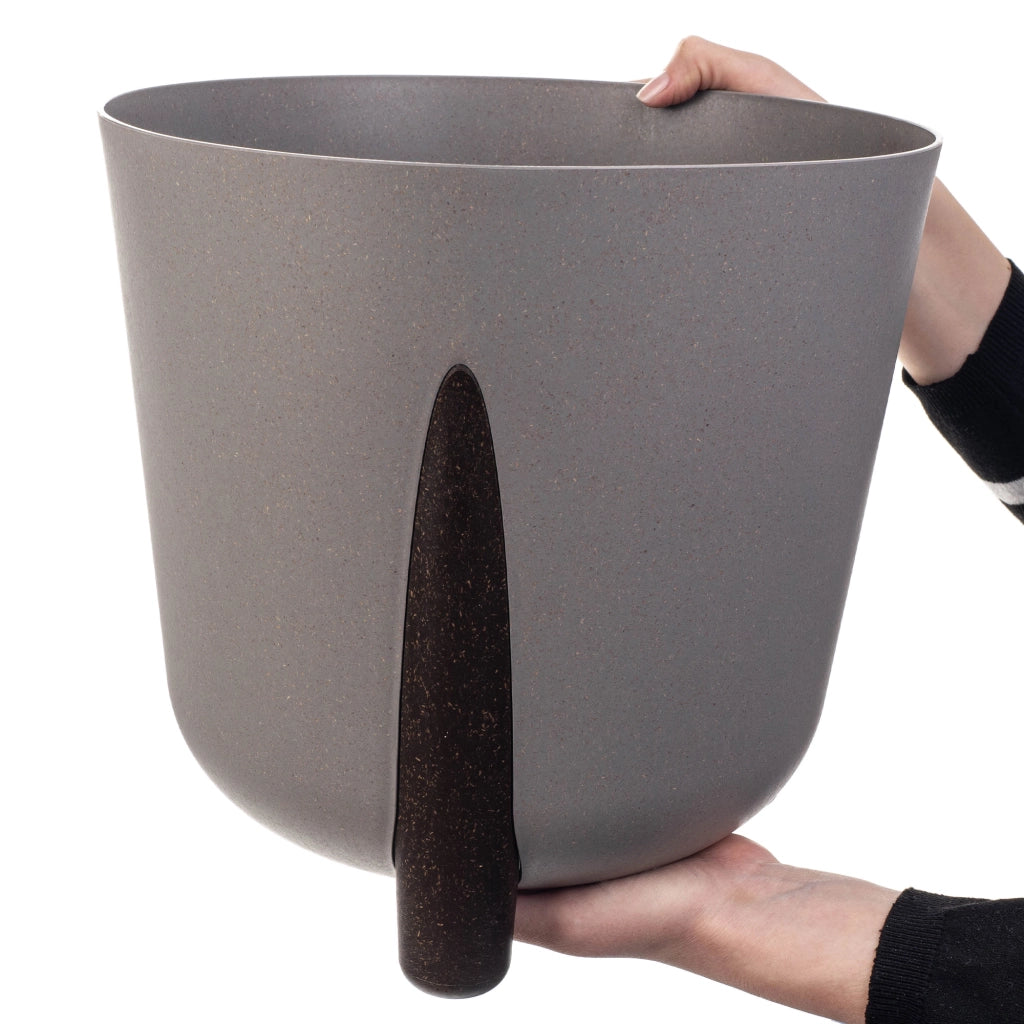 Vaso da fiori KADAX, coprivaso, in plastica, moderno, grigio, 30 cm
