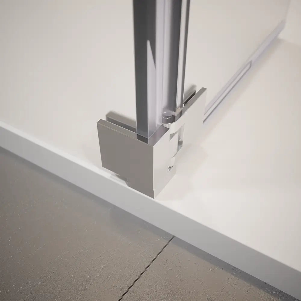 Doccia walk-in 80cm + anta 30cm vetro temperato anticalcare 10mm opaco profili cromo | Naxos