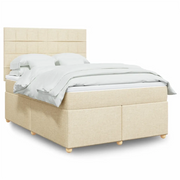Giroletto a Molle con Materasso Crema 140x200 cm in Tessuto 3291308