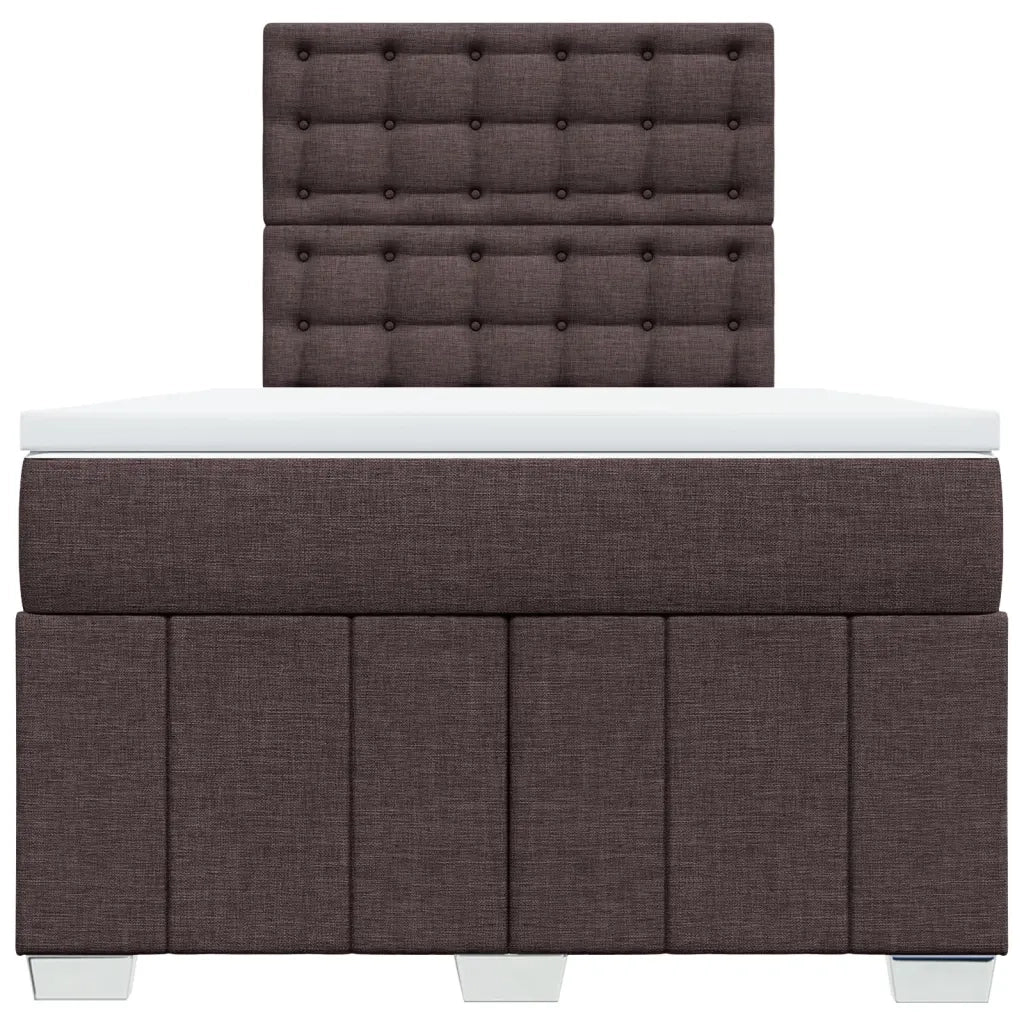 Giroletto a Molle con Materasso Marrone Scuro 120x200cm Tessuto