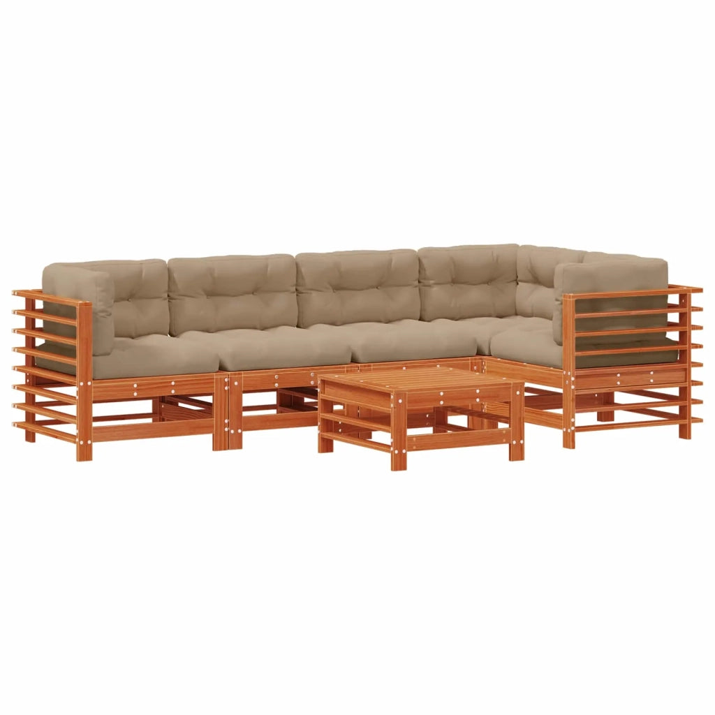 Set Lounge da Giardino 6 pcs Marrone Cerato