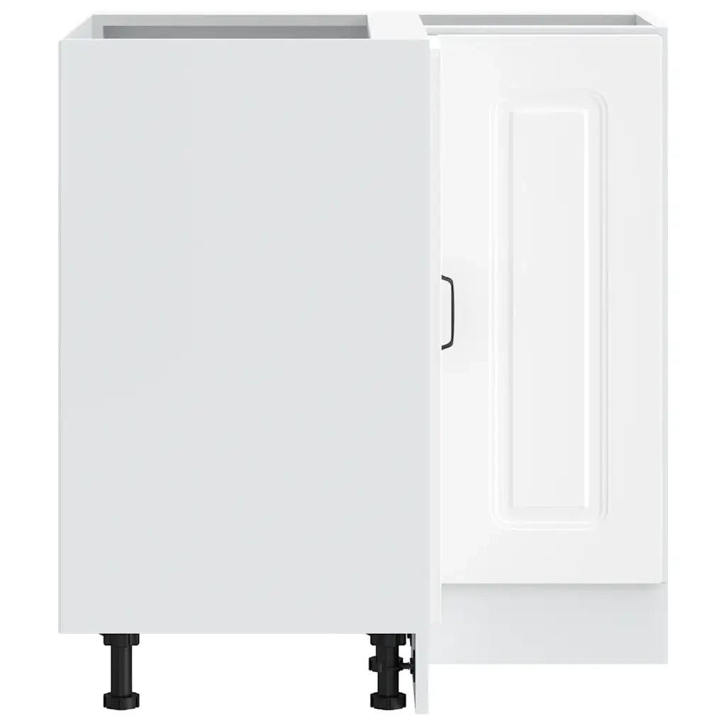 Mobile Base ad Angolo Cucina-Base ad Angolo Cucina Kalmar Bianco in Legno Multistrato