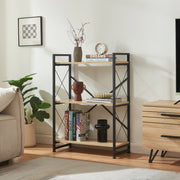 Libreria Skørping a 3 Ripiani Scaffale da Terra 90 x 65 x 30 cm - Nero / Effetto Rovere [en.casa]
