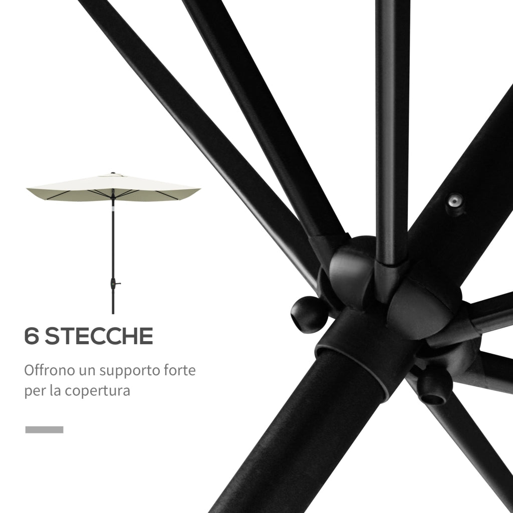 Ombrellone Rettangolare da Giardino ¨C Zephmum ¨C Beige 2x3 m