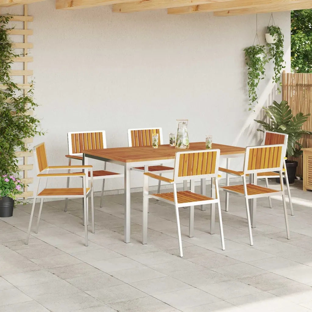 Set da pranzo per esterni 7 pcs Legno di Acacia Massello 3334792