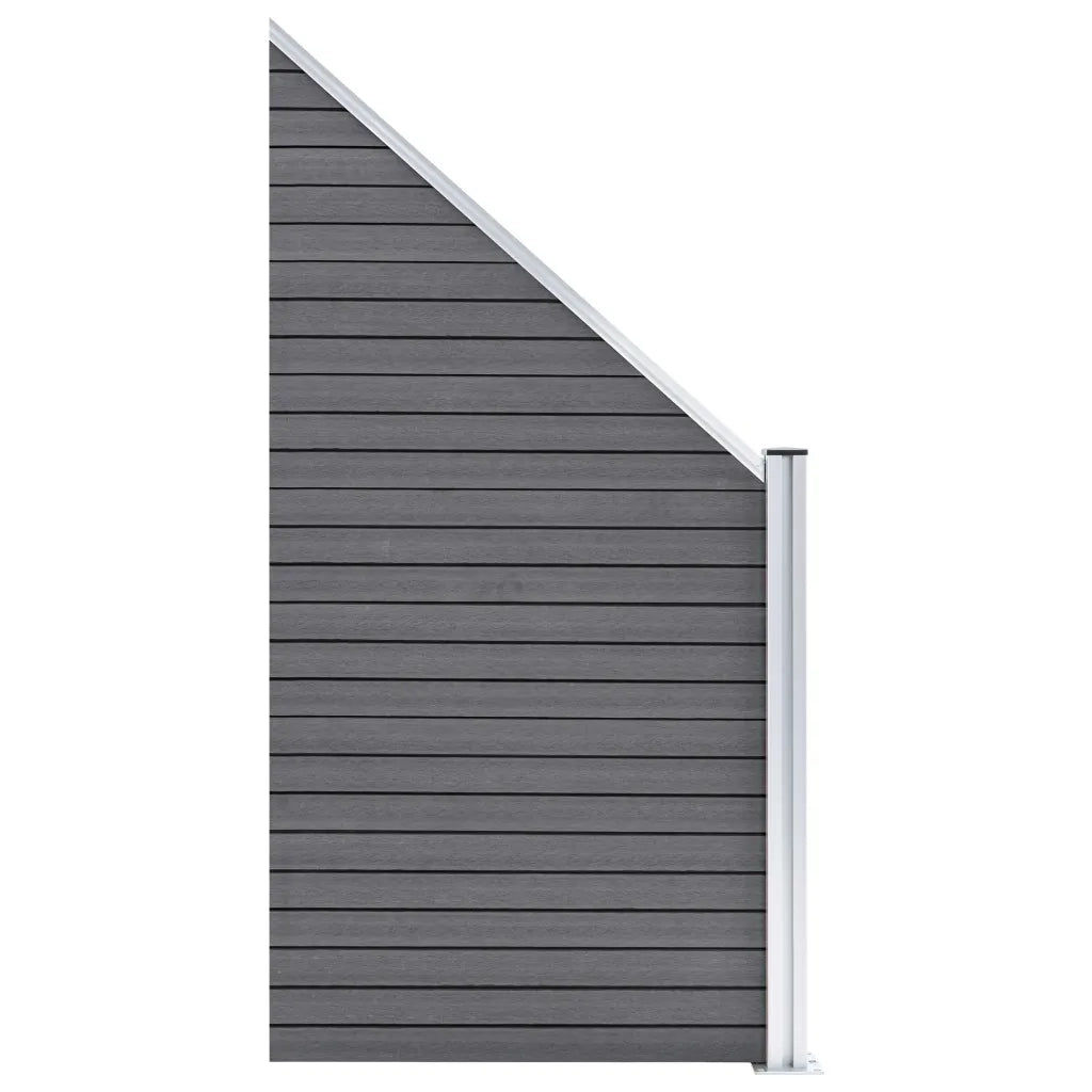 Pannelli Recinto WPC 10 Quadrati 1 Inclinato 1830x186cm Grigi 3053242
