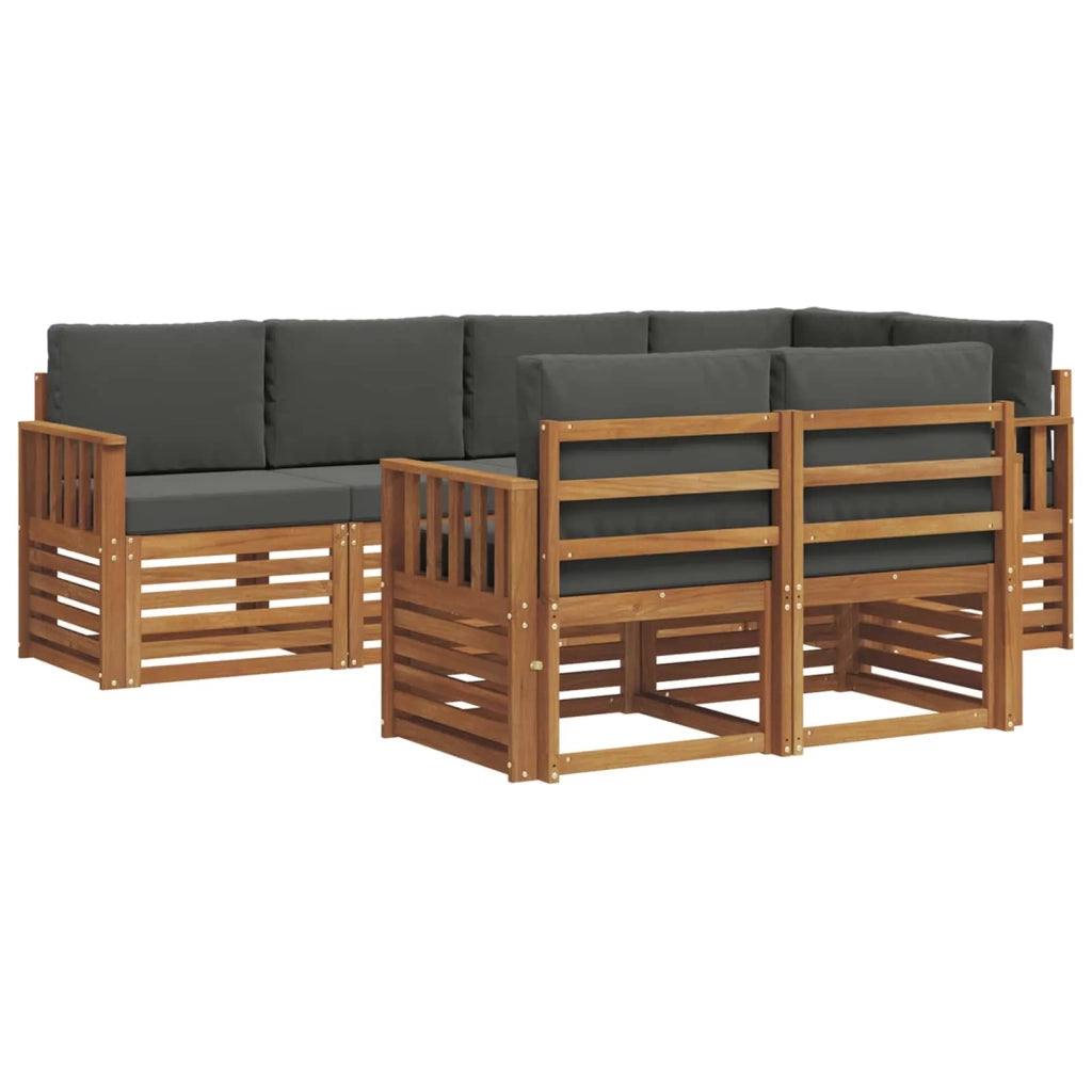 Set divano sezionale con cuscino 7 pcs Naturale e Antracite 3374962
