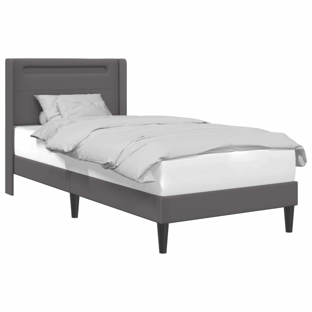 Struttura del letto con testiera Grigio 80 x 200 cm Similpelle