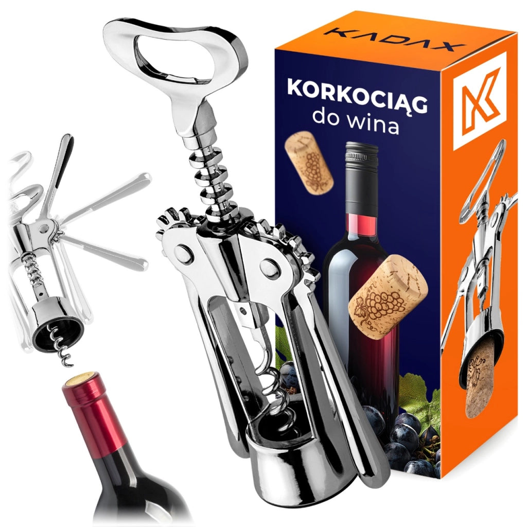 Cavatappi 2 in 1 per vino e birra KADAX, apribottiglie da cameriere in acciaio