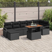 Set Divano da Giardino con archiviazione 8 pcs Nero Poly Rattan 3358480