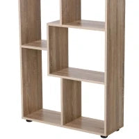 Libreria in Legno Design Moderno con 8 Ripiani, 70x24x178cm, Color Legno Naturale