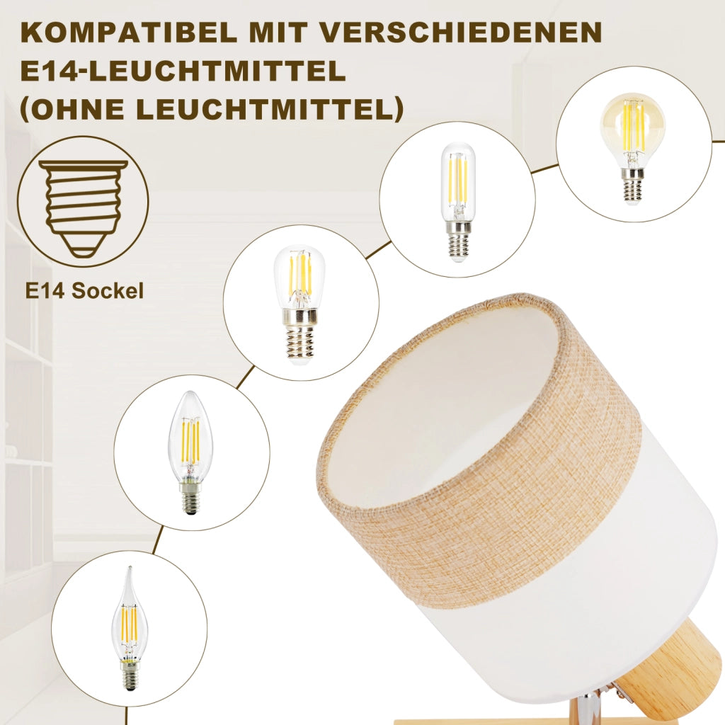 ZMH Faretto da soffitto vintage 1 fiamma legno orientabile 350° E14 max 40W senza lampadina