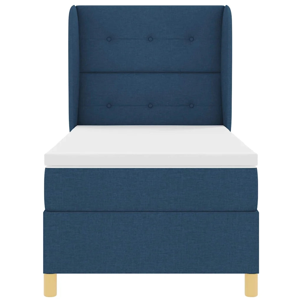 Letto a molle con materasso Blu 200 x 90 cm Tessuto 3340738