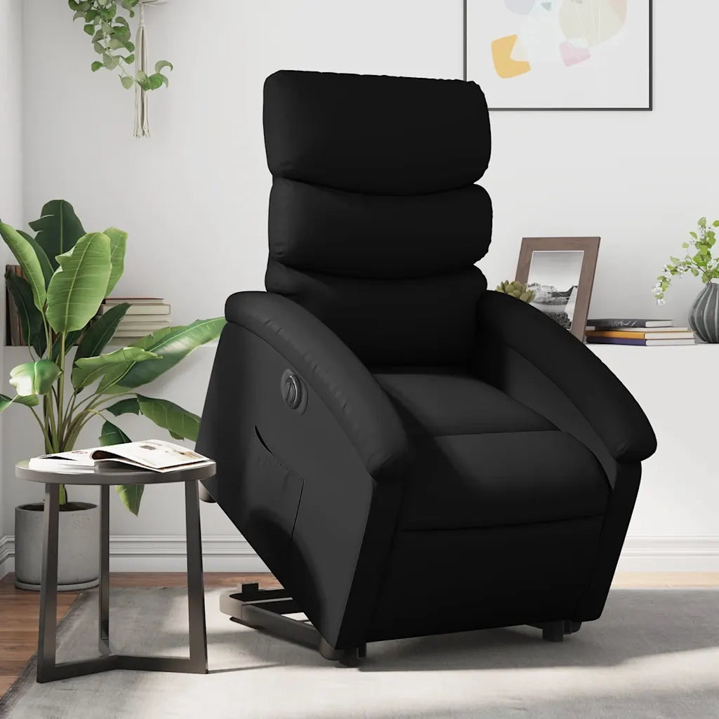 Poltrona | Sedia Relax Alzapersona Reclinabile Elettrica Nera in Similpelle