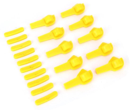 20 pezzi Protezione per Ruota in Plastica con Inserto a Forma di Testa d'Anatra per Montaggio e Demontaggio con Cinghia Gialla