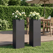 Vaso da giardino 2 pz Nero 20 x 20 x 75 cm 8005317