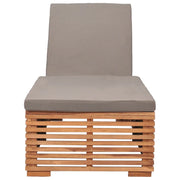 Lettino Prendisole con Cuscino Grigio Scuro in Legno di Teak 316038