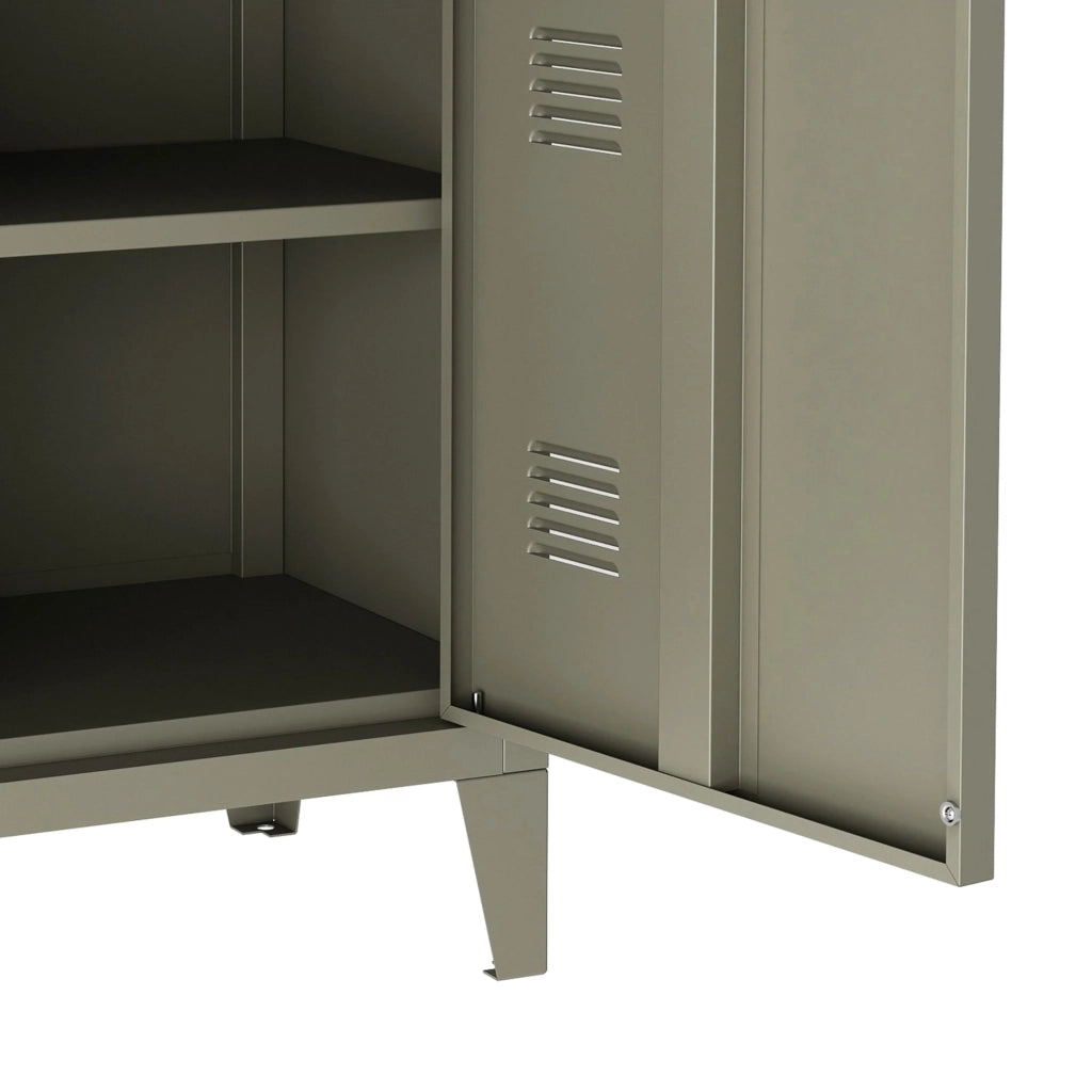 Comodino in acciaio laminato 57 x 40 x 30 cm colore cammello opaco 03_0008680