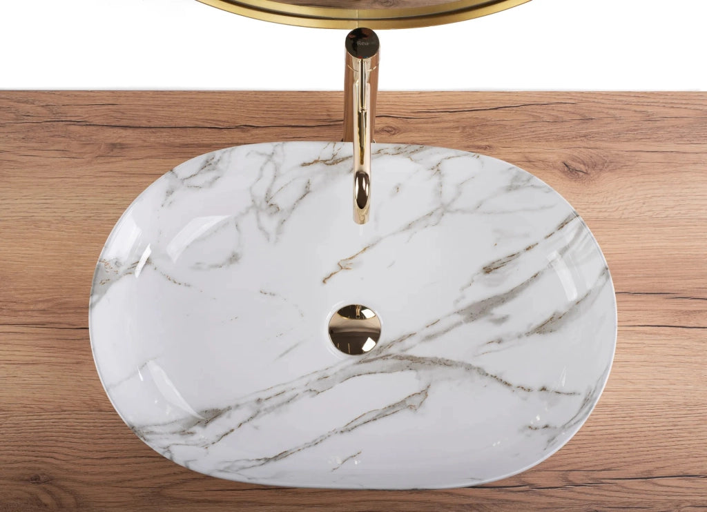 Lavabo Da Appoggio Rea Cleo 61 Shiny Aiax