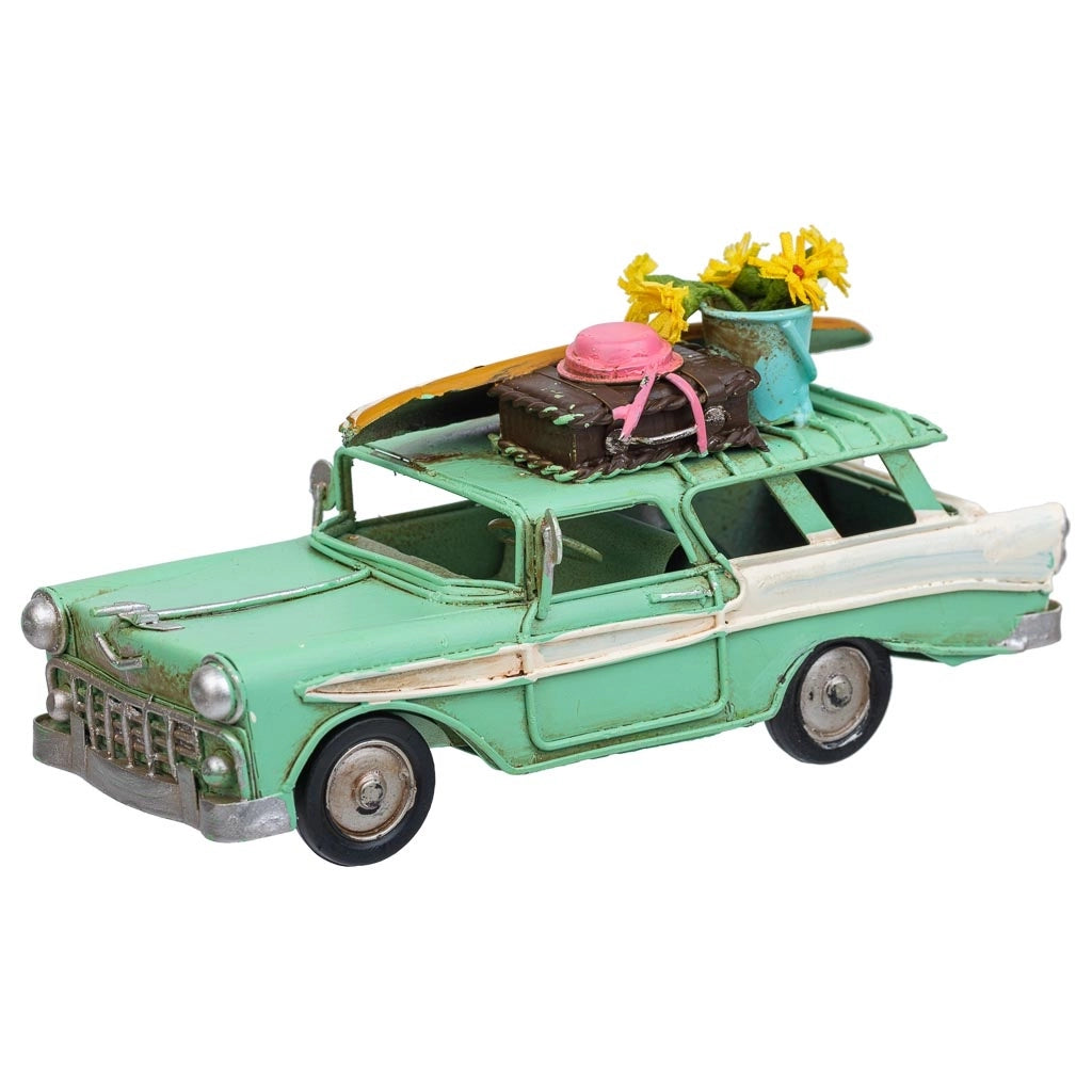 Auto metallo verde 16.5x7.5x8.5h cm