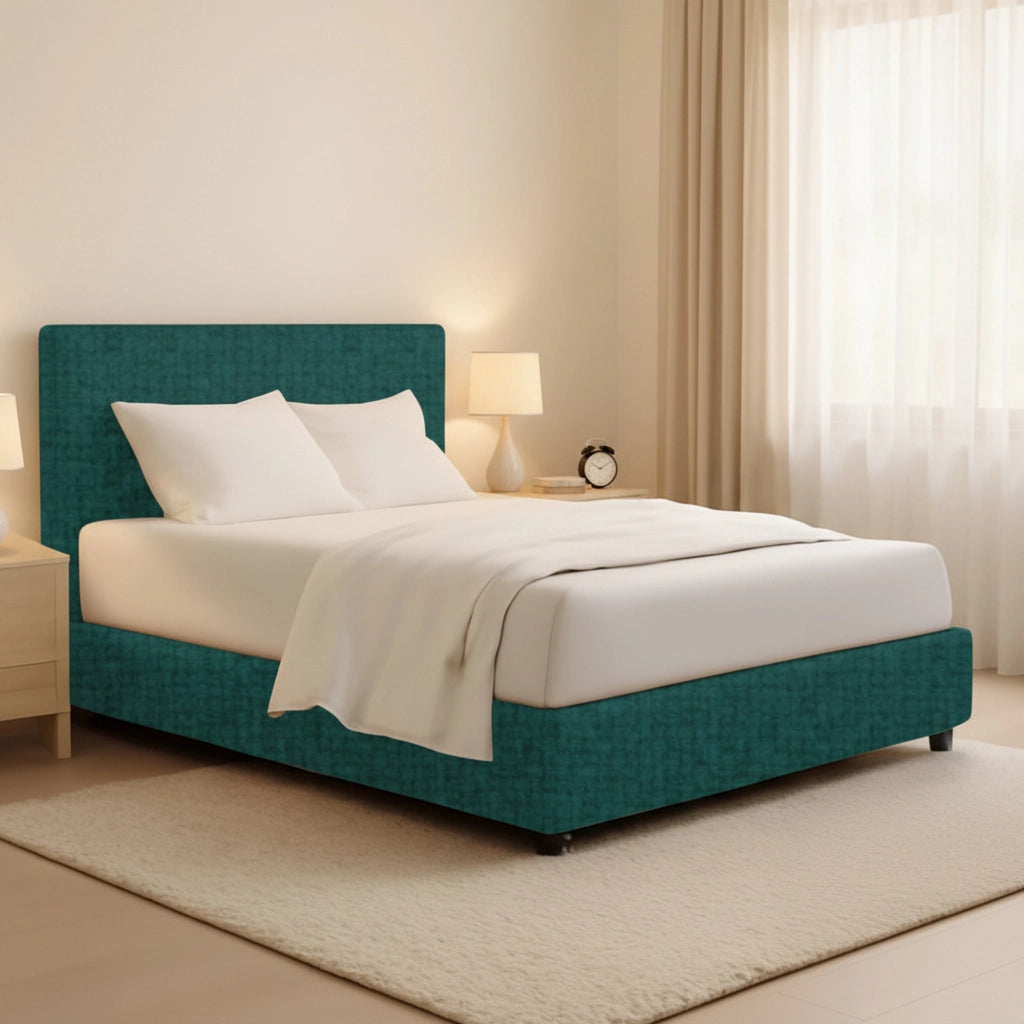 Gosport, Letto Piazza e Mezza Sfoderabile Made in Italy, Verde Petrolio