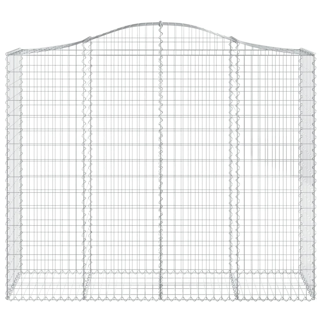 Set di 2 gabbioni ad arco per recinzione gabbia o muro di contenimento 200 x 50 x 160/180 cm ferro zincato argento 02_0041350