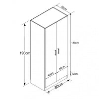Armadio 2 Ante 80x52x180 h cm in Truciolare bilaminato Marrone