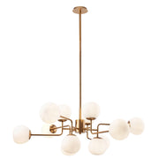 Maytoni Lampadario Sospensione Erich 12 luci E14 oro rosa metallo diffusore vetro